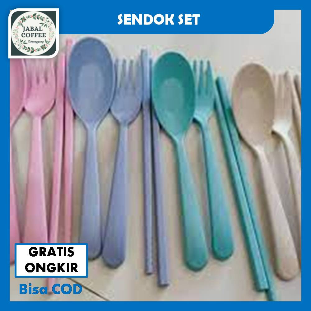 Set Alat Makan / Sendok Makan Sumpit Garpu Sendok / Alat Makan Sendok Garpu Sumpit J53