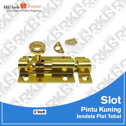 Slot Pintu Kuning 2 L Jendela Plat Tebal Grendel 2 Inch Inci L Barel Bolt