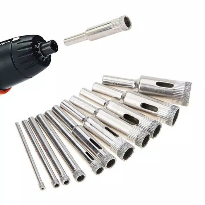 Mata Bor Diamond Coated Hole Drill Bit ukuran 6mm 6 MM Keramik kaca