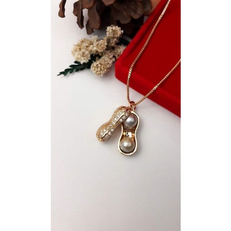 Mutiara Lombok Asli | Kalung liontin kacang mutiara air laut barok