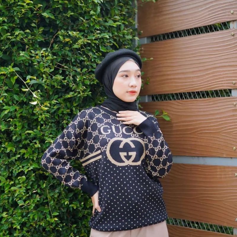 rajut tebal premium Gucci blouse