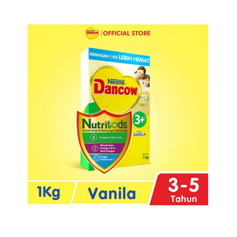 DANCOW Advanced/Nutritods 1+/3+/5+ Madu/Vanila/Coklat Kemasan 1kg dan 900gr