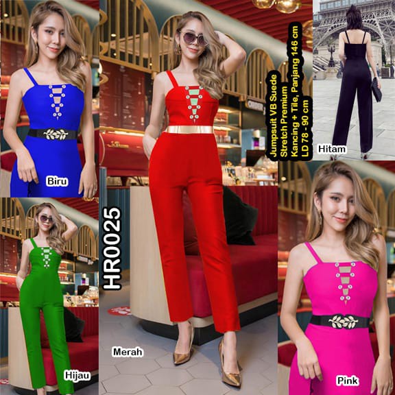 HC0025 Jumpsuit Kancing plus Tile VB Suede Stretch Premium