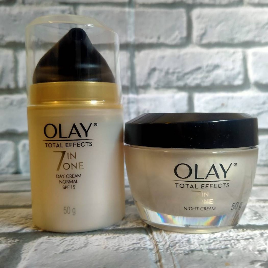 Olay Total Effects 7 In One Skincare Anti Aging - Facial Wash 100 Gr, Serum Wajah 50 ml, Night Cream 50 Gr, Day Cream NORMAL / GENTLE SPF 15, BB Creme SPF15 - Skin care Perawatan Kulit Wajah - Krim Pelembab, Serum Wajah, Sabun Cuci Muka Cleanser