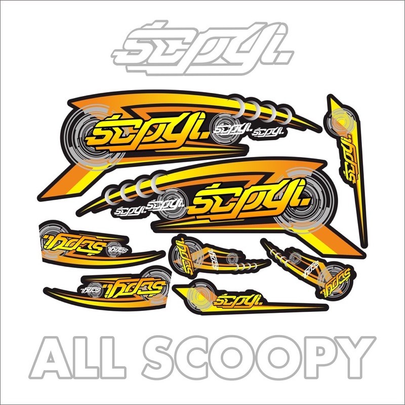 STRIPING ALL SCOOPY /SCOOPY 2020 VARIASI LIS ORANGE KUNING