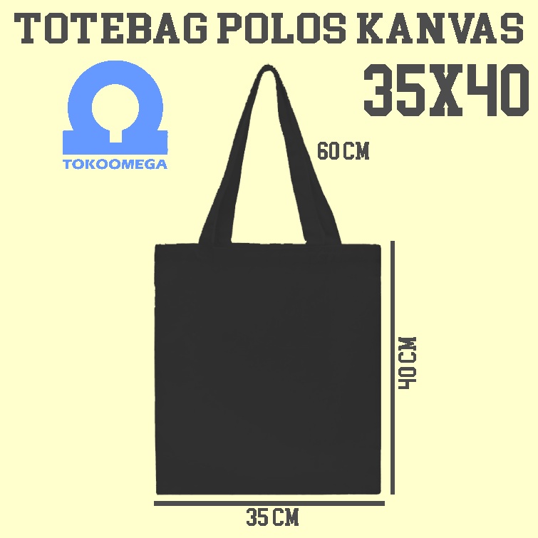 Omegabag Tote Bag Polos Kanvas Hitam Premium 35x40