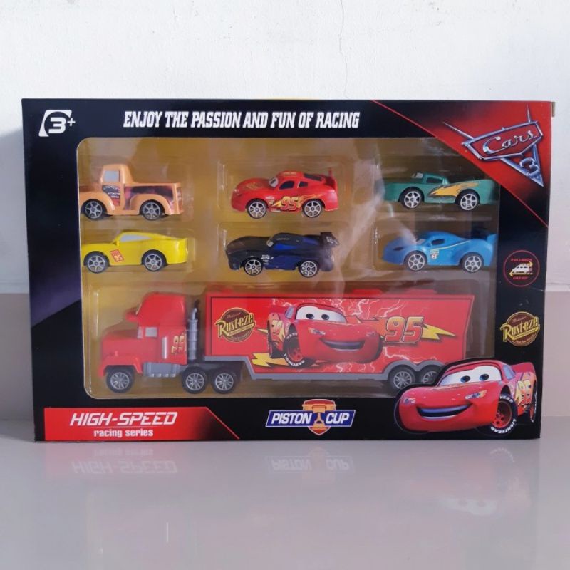 Set Diecast Cars Figure Mainan Miniatur Mobil Figur Mcqueen Mack Anak