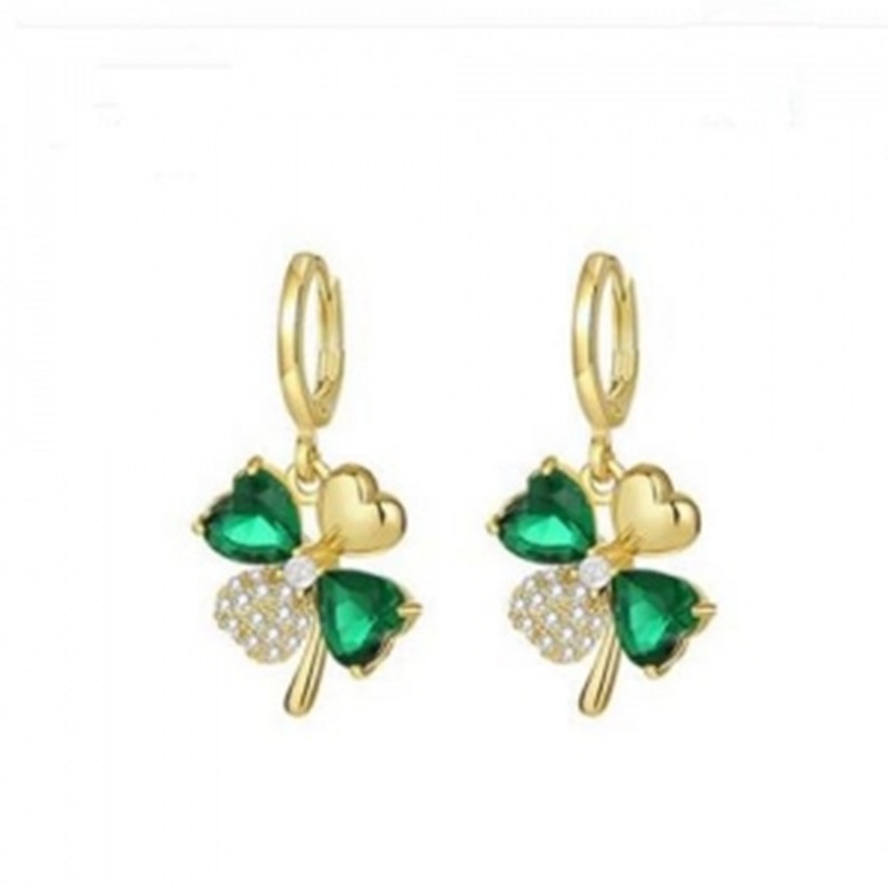 Anting Klip Desain Clover Gaya Korea Untuk Musim Panas