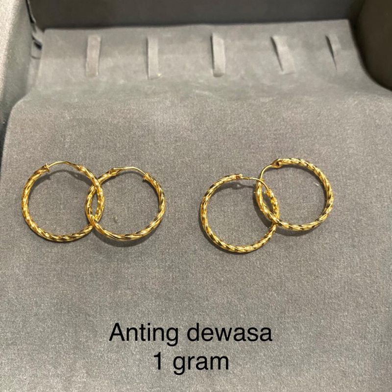 Anting Emas Muda Bulat Dewasa 1 Gram