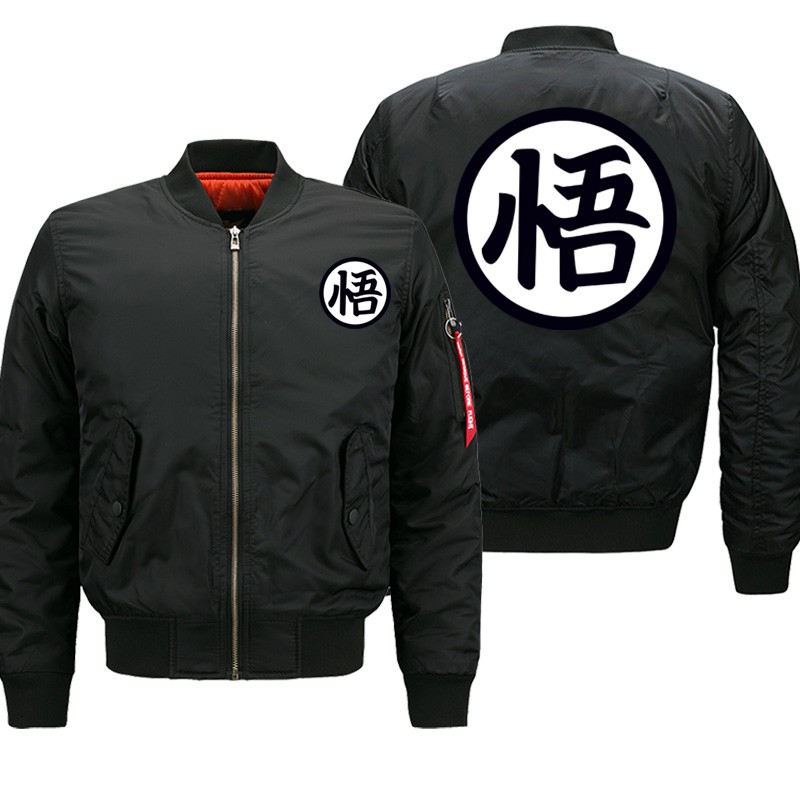 DISKON Bomber Jacket Men Dragon Ball Z Japanese Anime Streetwear Jacket Autumn Winter 2019 Thick