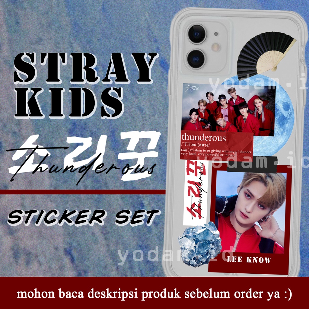 DIY STICKER CASE, STICKER AESTHETIC STIKER KPOP STRAY KIDS SKZ - NOEASY (THUNDEROUS) STICKER SET