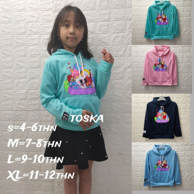 sweater hoodie anak BT21 korea  umur 4-18 tahun bisa COD