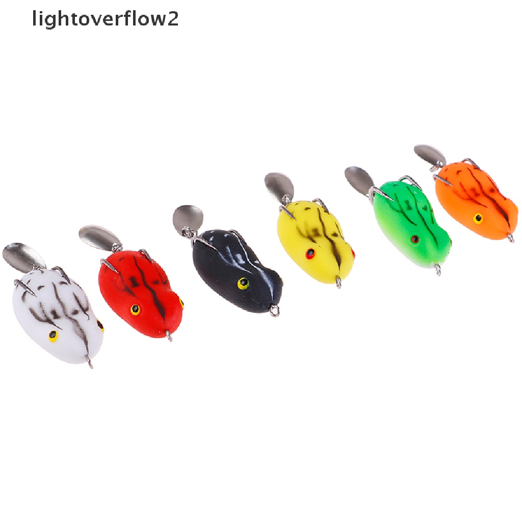 (lightoverflow2) 1pc Umpan Pancing Softlure Bentuk Katak Imitasi Dengan Kail Ganda