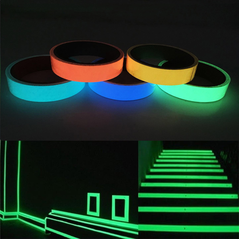 Hot Sale /1/1.5/4M Self Adhesive Luminous Glow Tape/Selotip Bercahaya Neon Reflektif/Stiker Garis Dinding Mencolok Bercahaya/Tape Peringatan Keamanan Keamanan Dropshipping