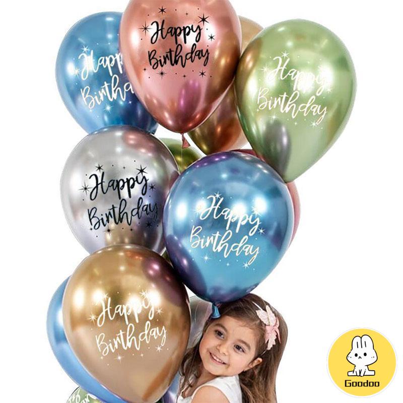 Balon Latex Tulisan Happy Birthday 12inchi -Doo