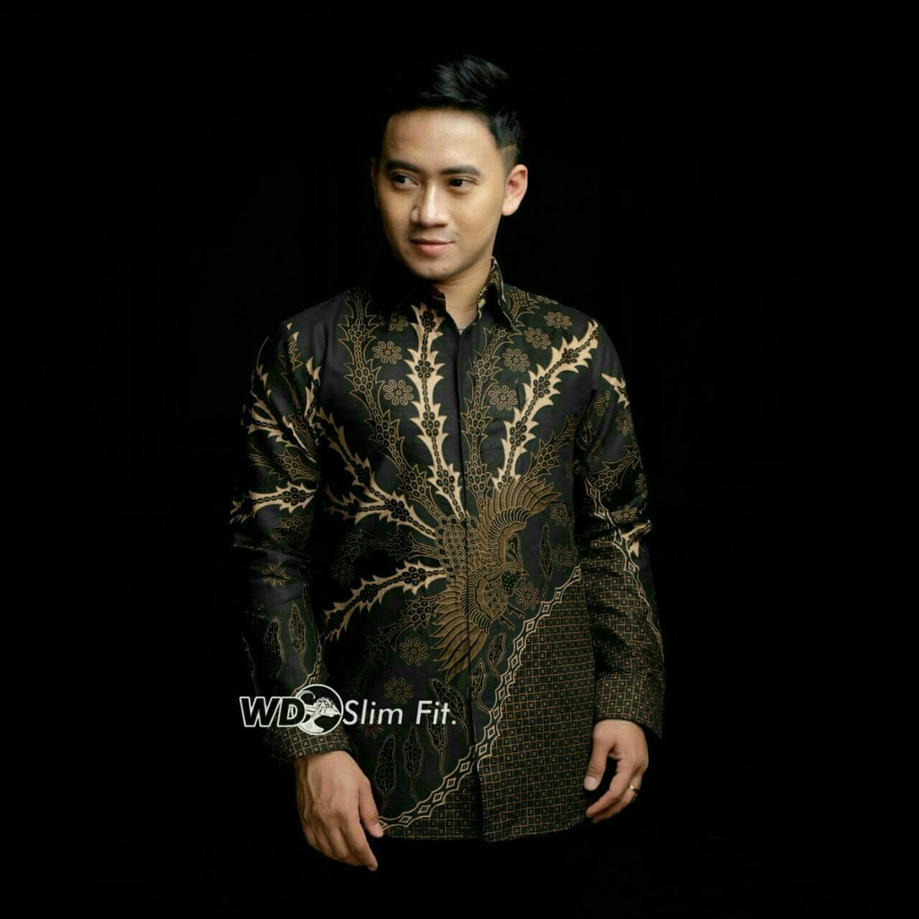 Batik Pria Lengan Panjang BATIK NAKULA HRB026 motif KERATONAN Kode 002 size M L XL XXL Reguler