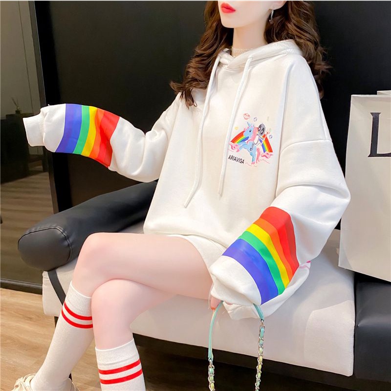 (New) Sweater Fashion Wanita Tebal Premium Oversize Ariviga Rainbow Korea Import OS0021