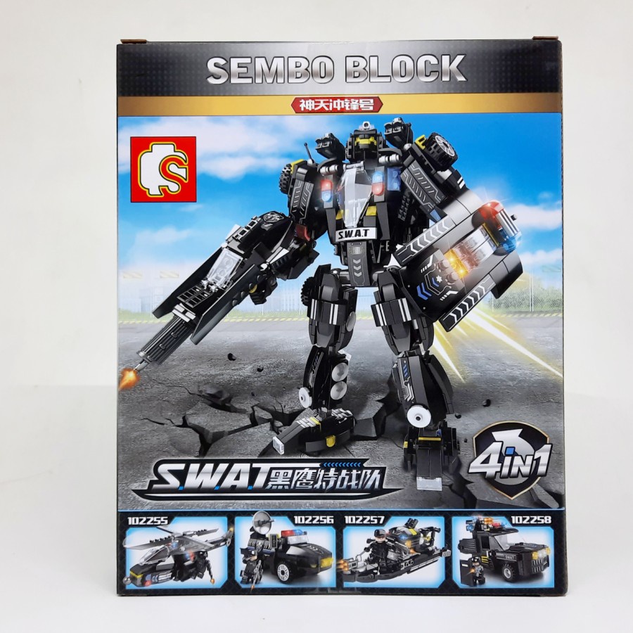 Lego Block Robot SWAT Police Transformers 4 in 1