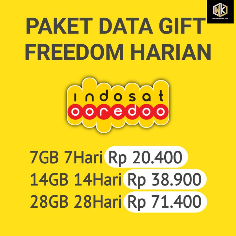 Paket indosat paket data im3 freedom kuota harian 1GB per hari termurah