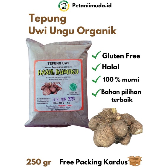 

Tepung Uwi Ungu Organik kemasan 250 gram
