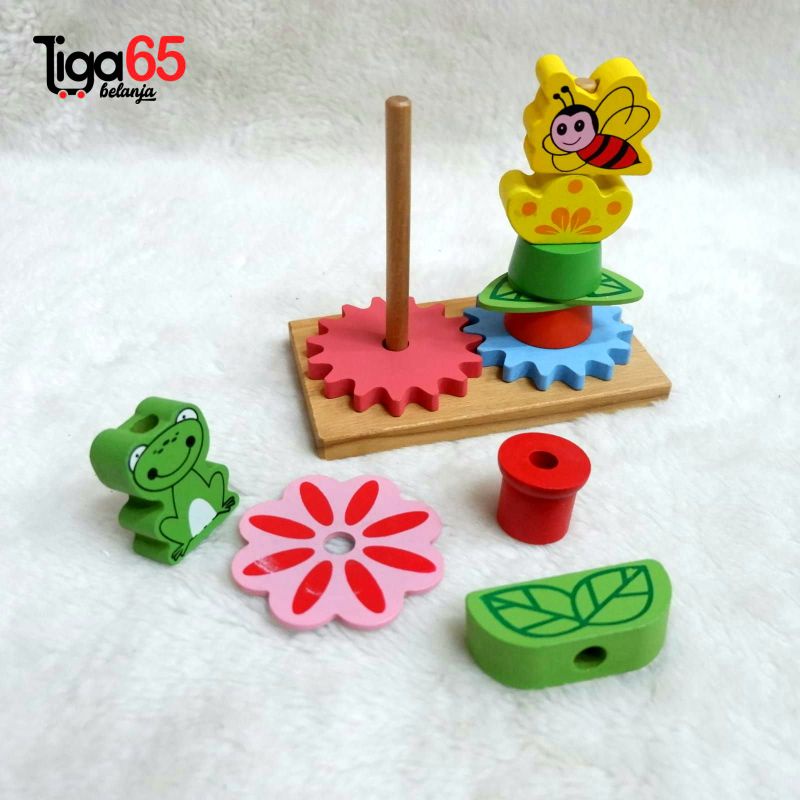 365 Mainan Edukasi / Mainan Kayu / Interest Animal Gear / Puzzle Kayu PZ313