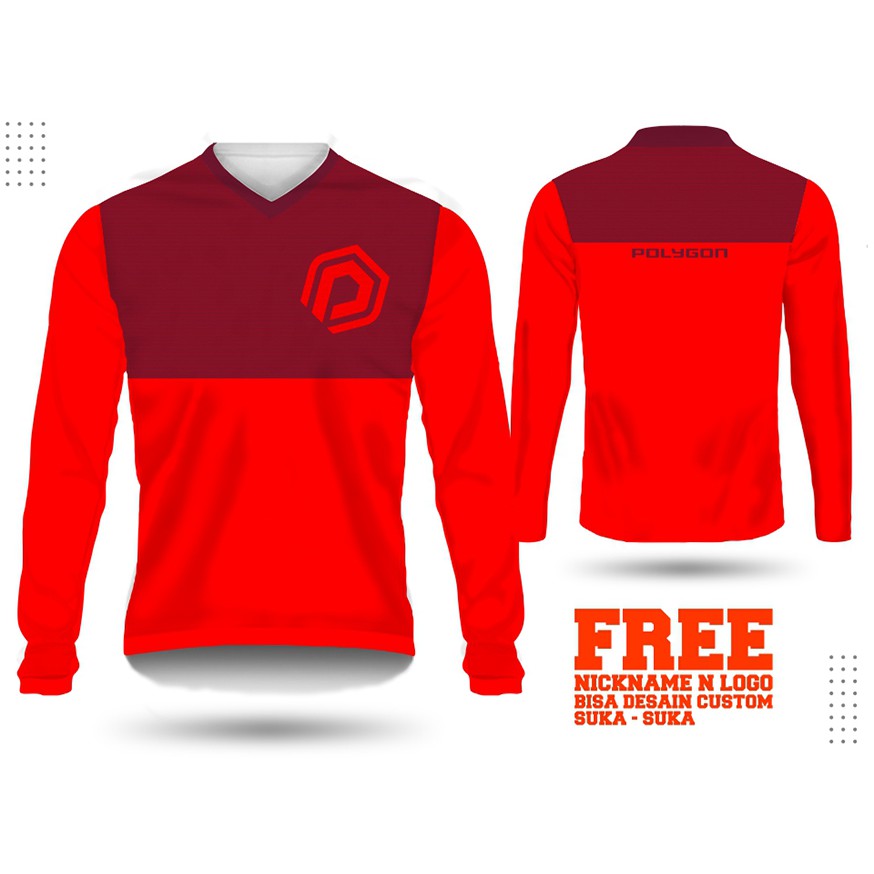 Jersey sepeda polygon kaos mtb mountain baju road bike lengan panjang