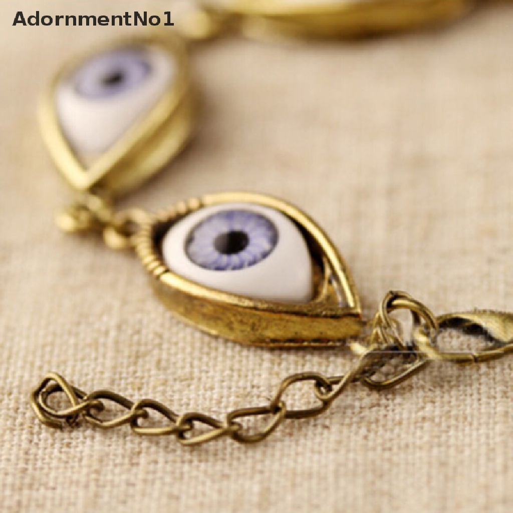 (AdornmentNo1) Gelang Tangan Rantai Fashion Motif Mata Iblis Warna Gold / Silver Untuk Perhiasan Wanita