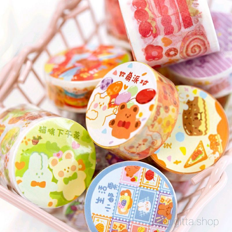 

WASHI TAPE CUTE CARTOON/WASHI TAPE CREATIVE SCRAPBOOKING/WASHI TAPE KARTUN LUCU/DEKORATIF SELOTIP