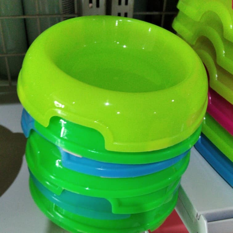 p tempat makan single ceper warna warni murah cocok buat kucing kitten