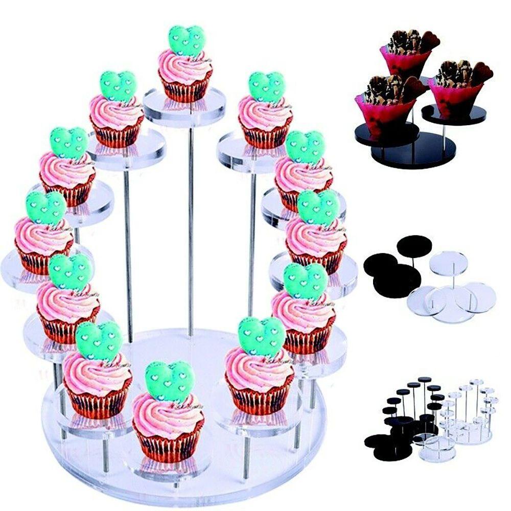 Top Acrylic Display Stand Tempat Makanan Penutup Alat Kue Cupcake Stand