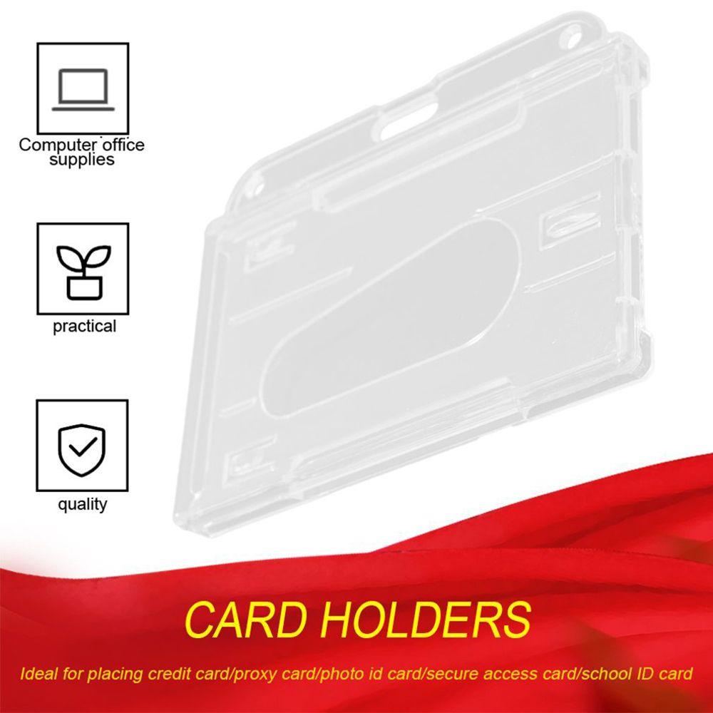 Holder Kartu Agustina Horizontal Case Bening Pass Badge Plastik Transparan Tahan Lama