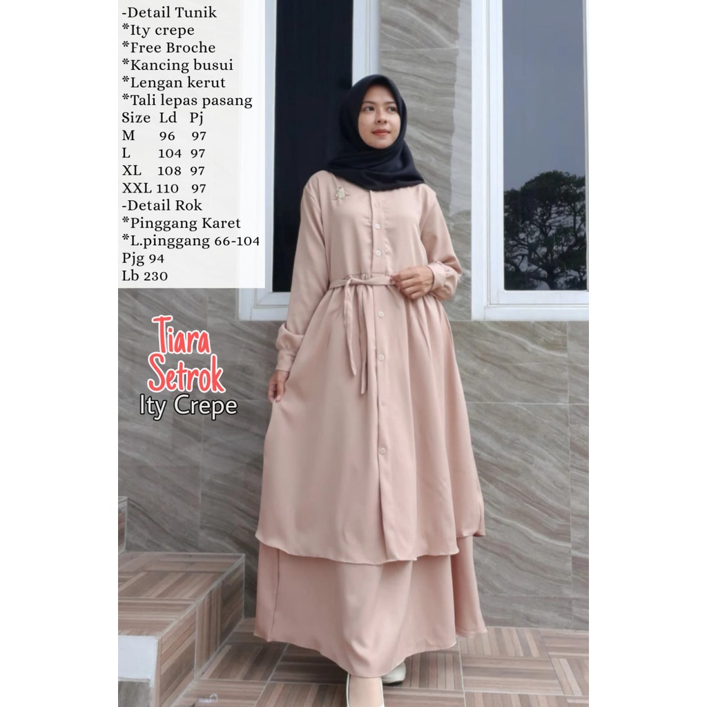 Setelan Rok Polos Ity Crepe Free Bronche Jumbo/ Set Tunik Polos Jumbo/ Gamis Syar'i Premium Busui Fr