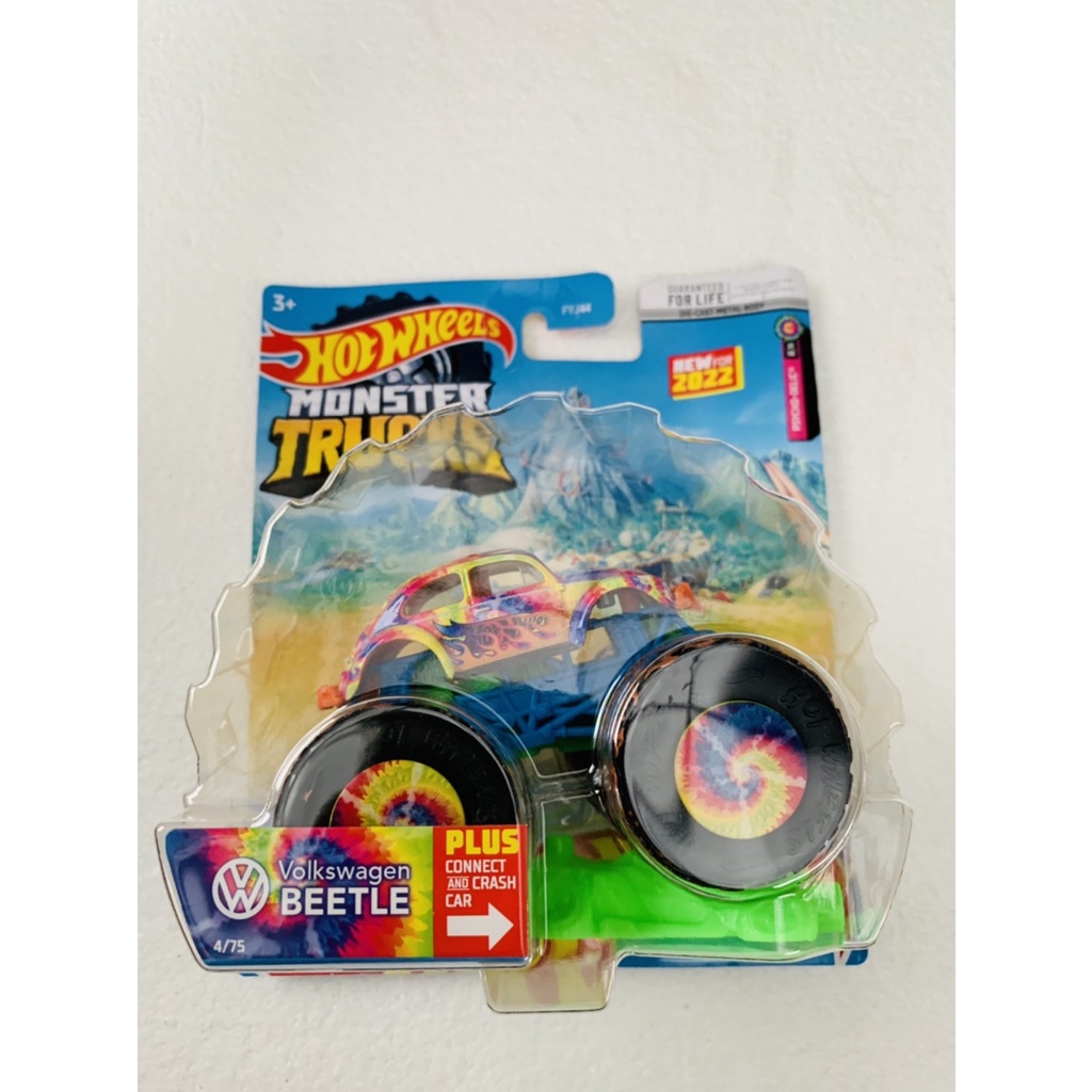 HOTWHEELS HOT WHEELS MONSTER TRUCKS TRUCK VOLKSWAGEN BEETLE RAINBOW COLOUR DIECAST MINIATUR MOBIL MA