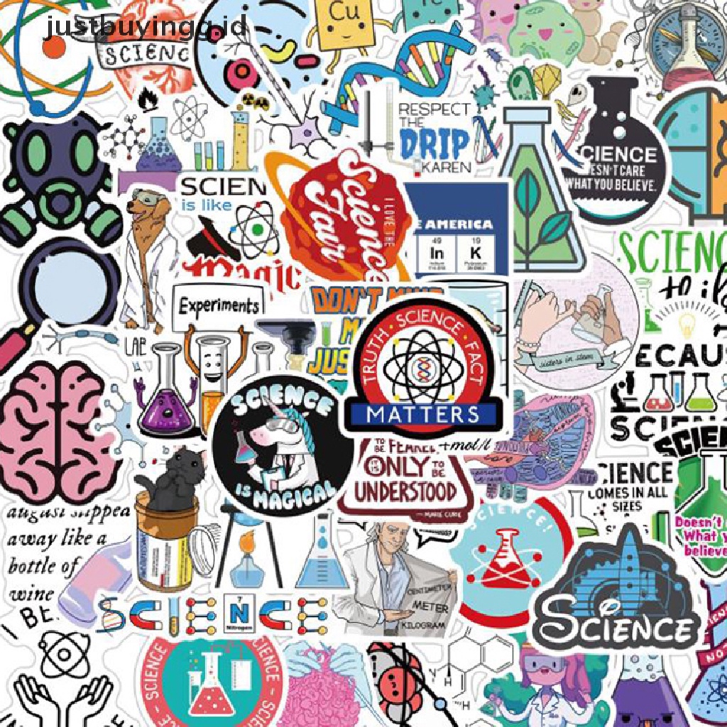 (Justbuyingg.Id) 50pcs Stiker Laboratorium Kimia Untuk Laptop / Handphone / Skateboard / Koper