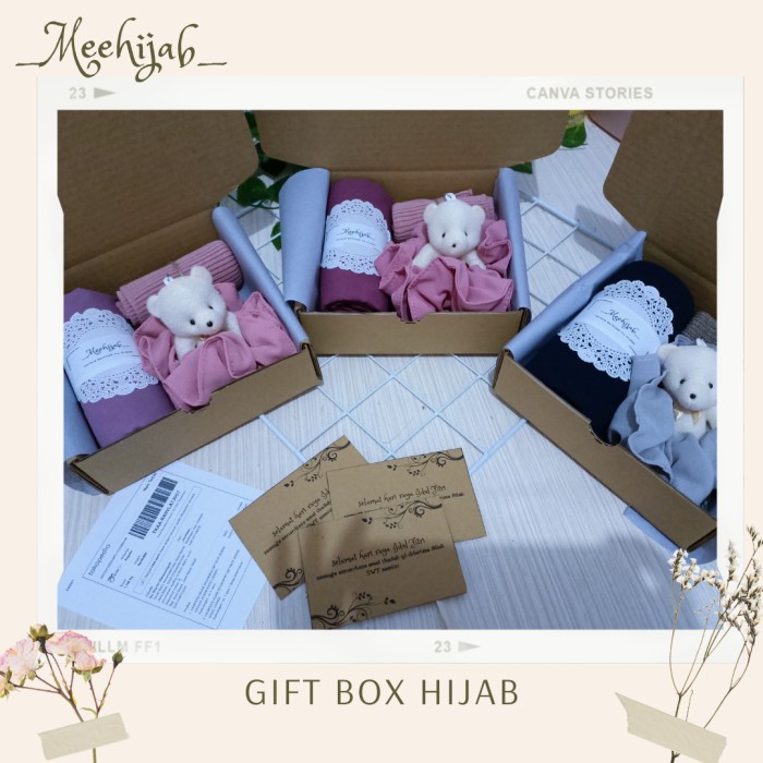 

HAMPERS HIJAB SEGIEMPAT GIFTBOX JILBAB KADO CEWEK - BARU