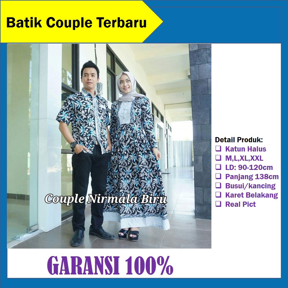 Baju Batik Couple Model Terbaru Sarimbit Batik Gamis Muslim Keluarga