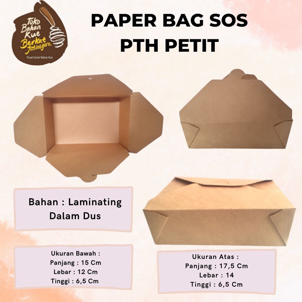 DUS/BOX/KOTAK MAKAN /PAPERBAG SOS PTH PETIT / LUNCH BOX PAPER / DUS SNACK