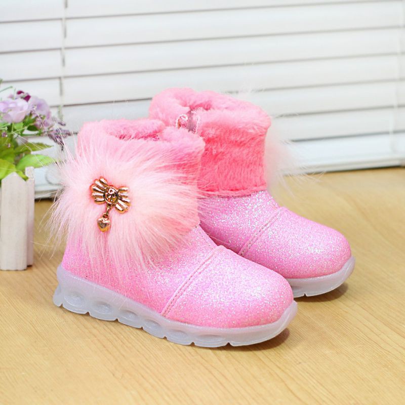 sepatu boot bulu anak perempuan - azqia shoes