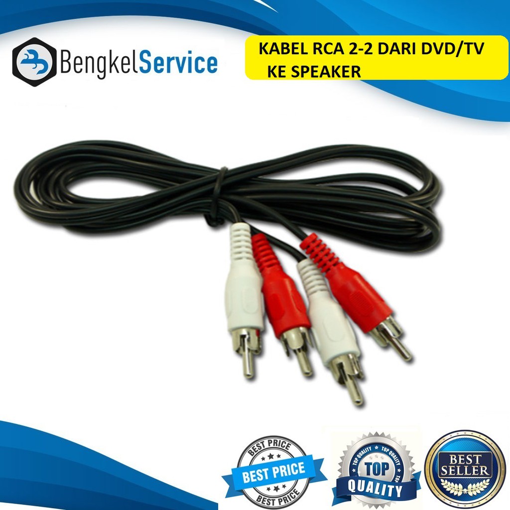 Kabel RCA Audio 2-2 dari dvd tv ke speaker