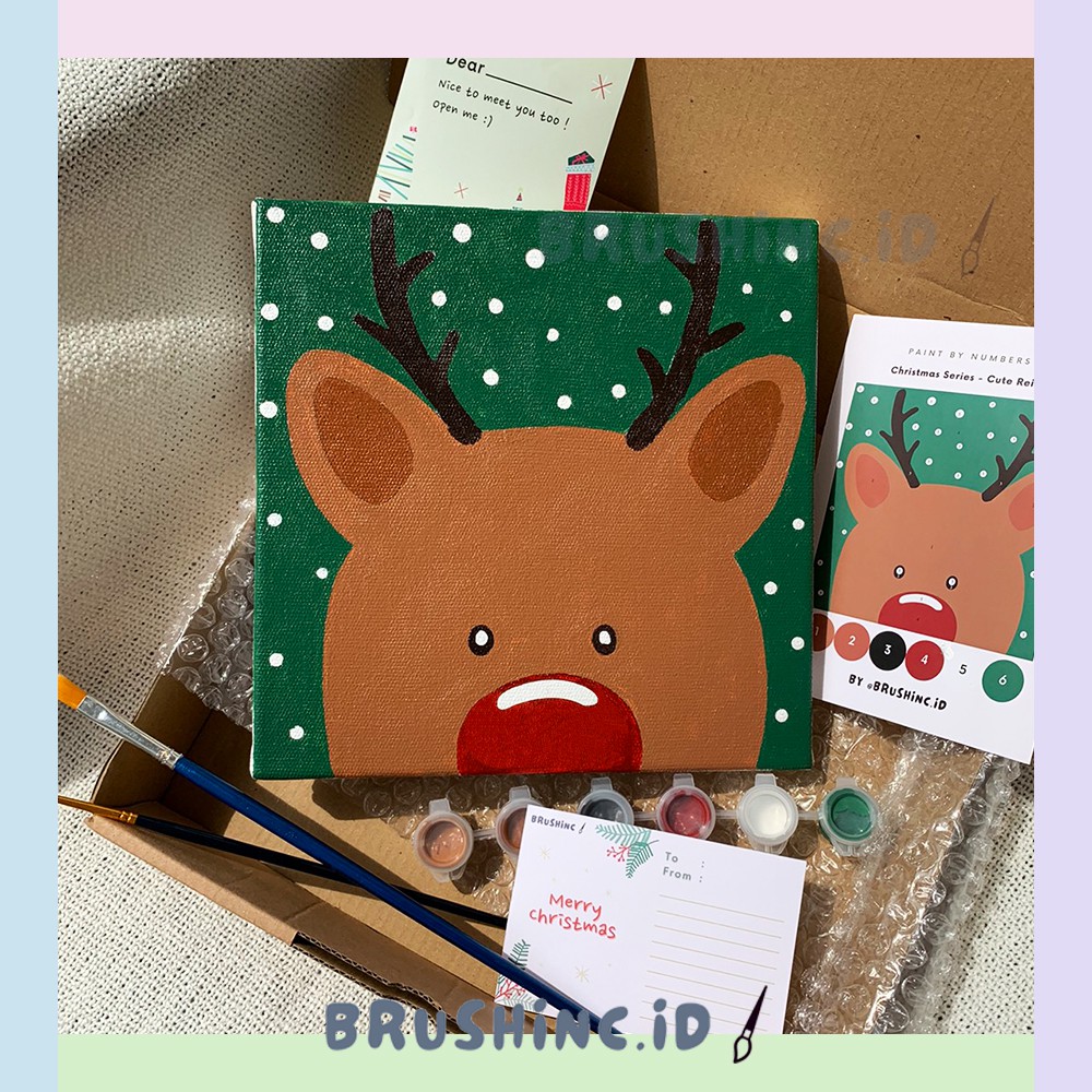 

PAINT BY NUMBER KIT I SET LUKIS MUDAH I Christmas Series - Cute Raindeer
