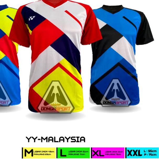 ♧ BLY-23 YY MALAYSIA BAJU BADMINTON DEWASA JERSEY BULUTANGKIS KAOS BADMINTON PRINT ➦