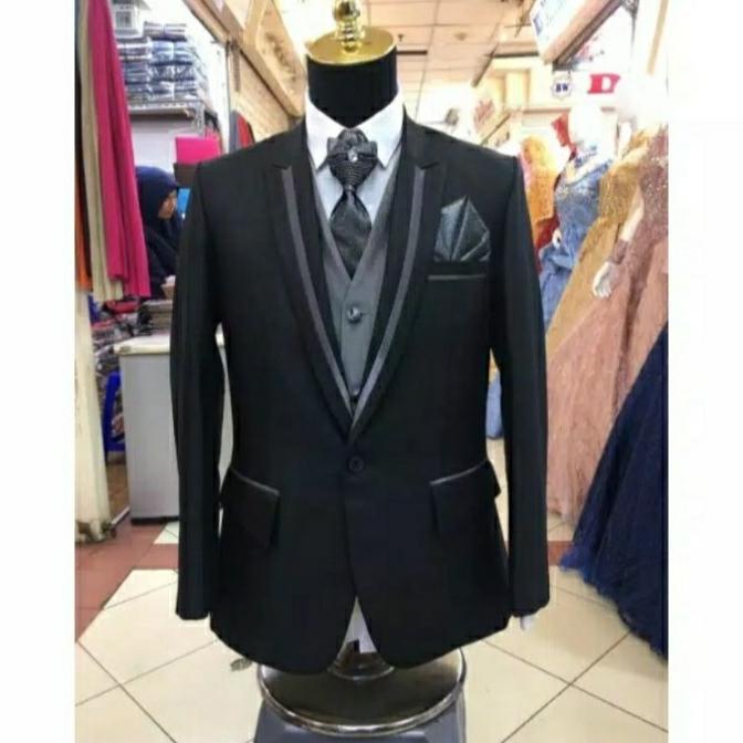 Jas Pengantin Wool Pria Grey