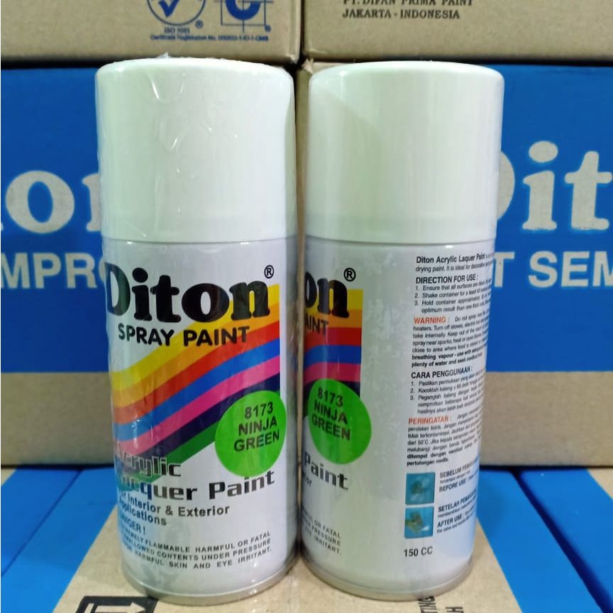 Pilox Cat Semprot DITON Spray Paint Acrylic Lacquer Paint - 8173 Ninja Green / HIjau Ninja (150cc/Kecil)