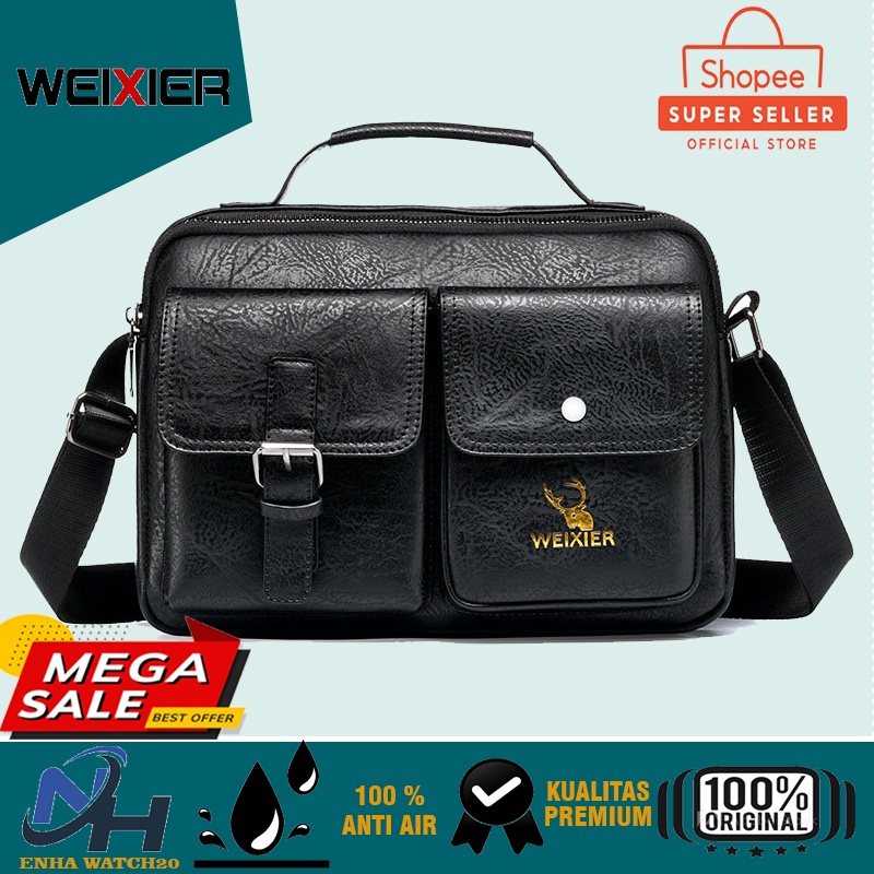 WEIXIER 9558 Tas Selempang Pria Kulit Messenger