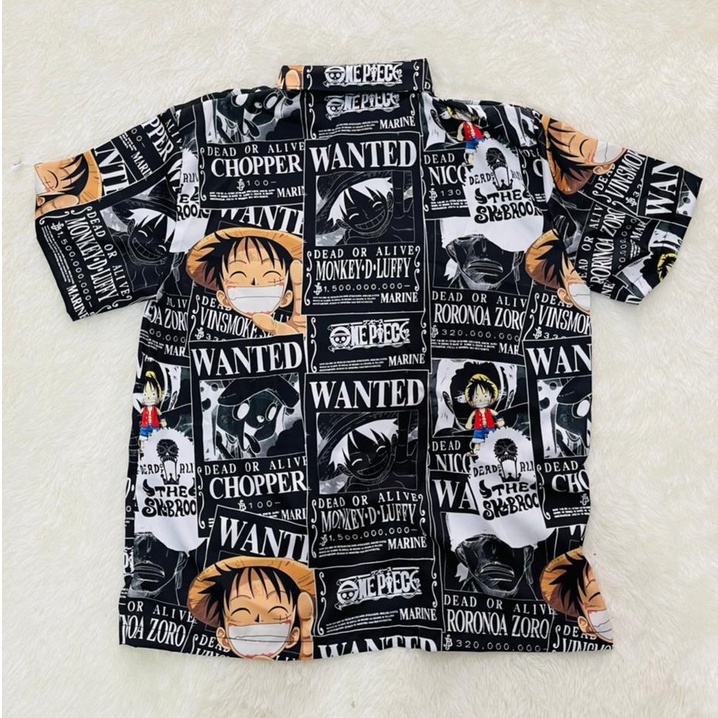 Kemeja Onepiece Wanted Fullprint Anime Manga Premium Unisex