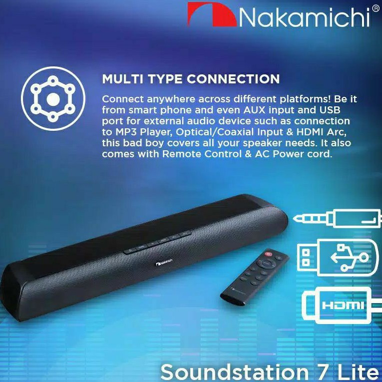 Nakamichi soundstation 7 lite speaker 2.0 sound audio soundbar original