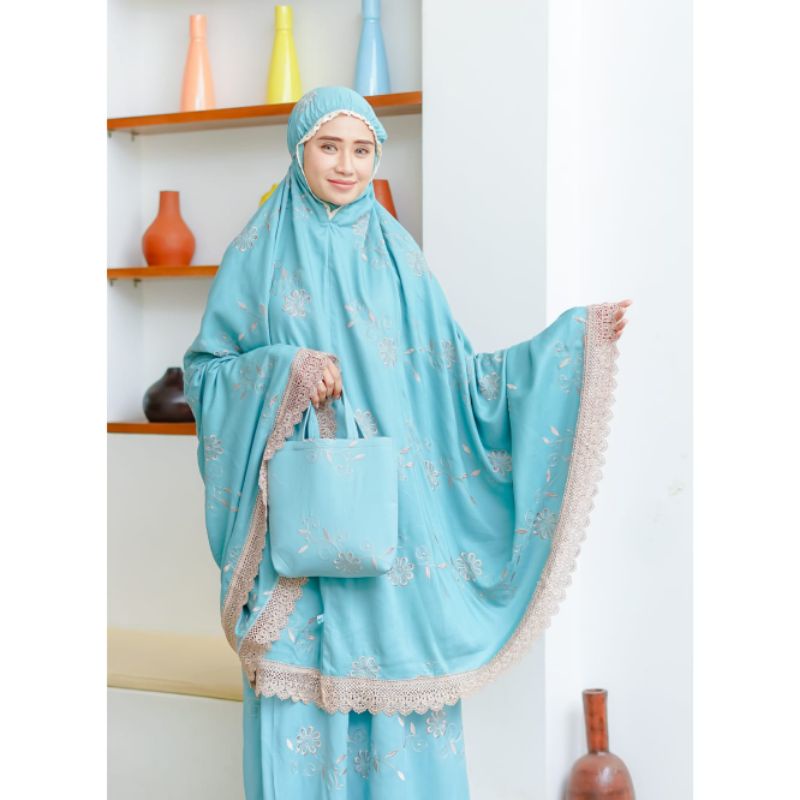 Mukena Rayon GRACELLA Mukena Dewasa  Bordir Jumbo Renda Mewah