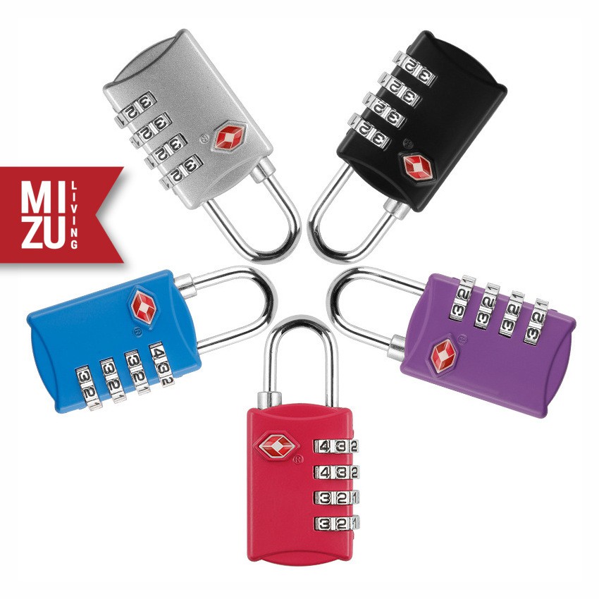 YOKETA 4 Digits Angka Travel Lock TSA Gembok Tas Koper Kunci Padlock-SQUARE Kotak