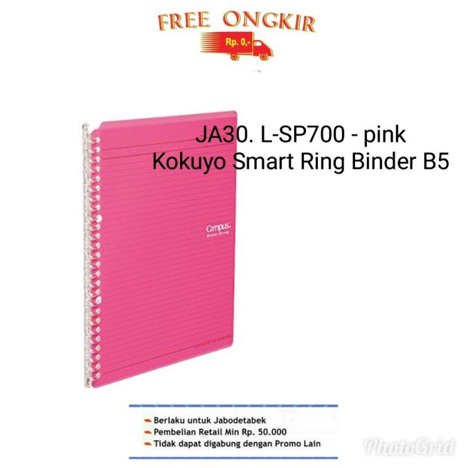 

JA30.L-SP700. KOKUYO SMART RING BINDER B5- PINK - Biru Muda Binder
