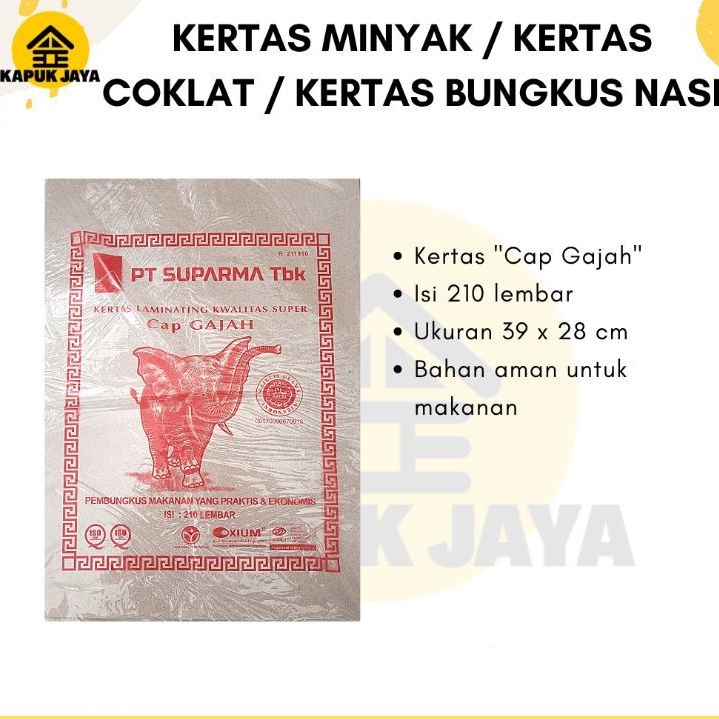 Jual Kertas Bungkus Nasi Kertas Minyak Kertas Coklat Gajah Shopee Indonesia